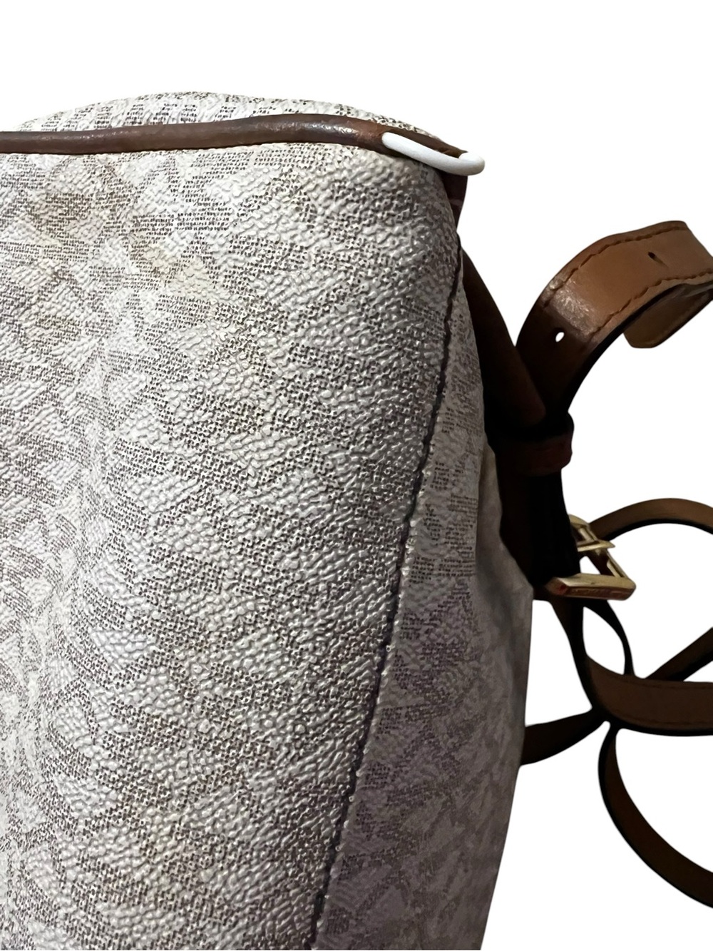 Michael Kors Cream Signature Mini Backpack with Gold Hardware - Picture 9 of 10